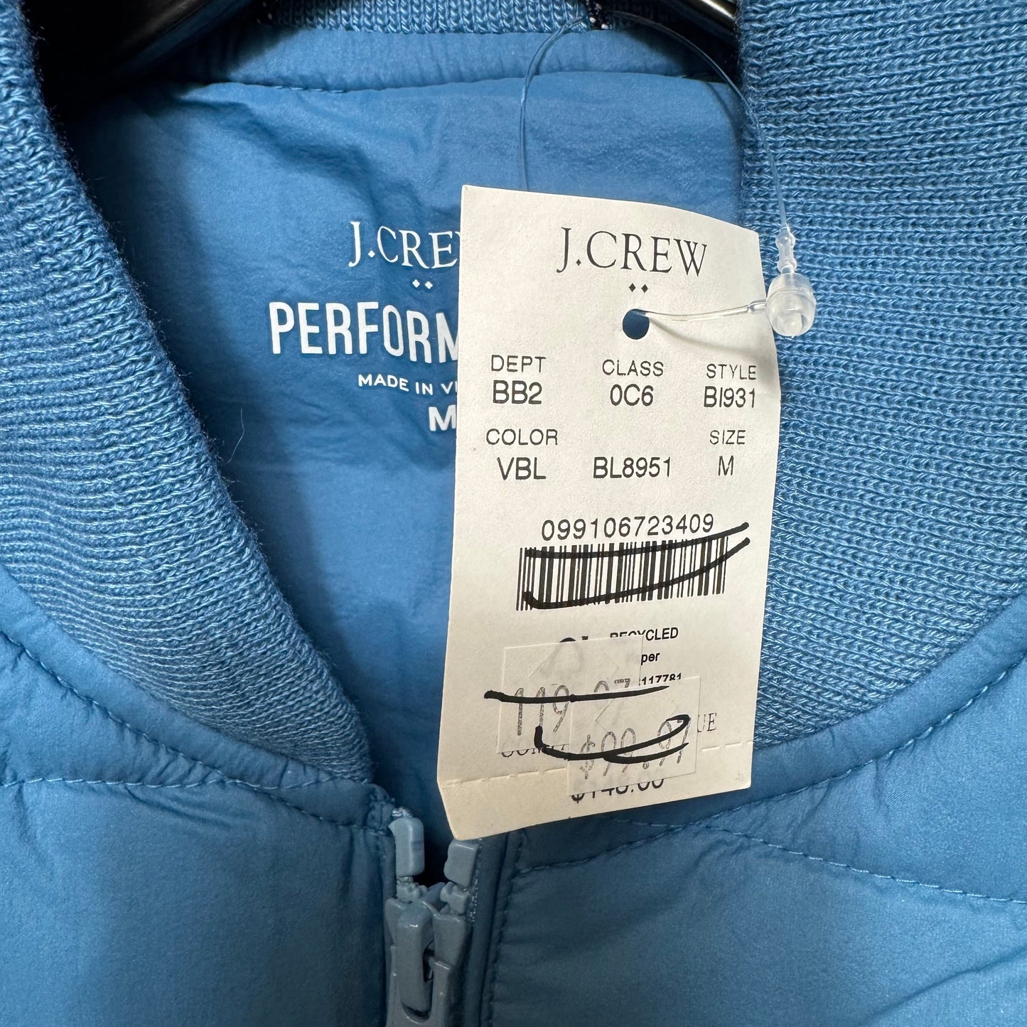 Vest Puffer & Quilted By J. Crew In Blue, Size: M