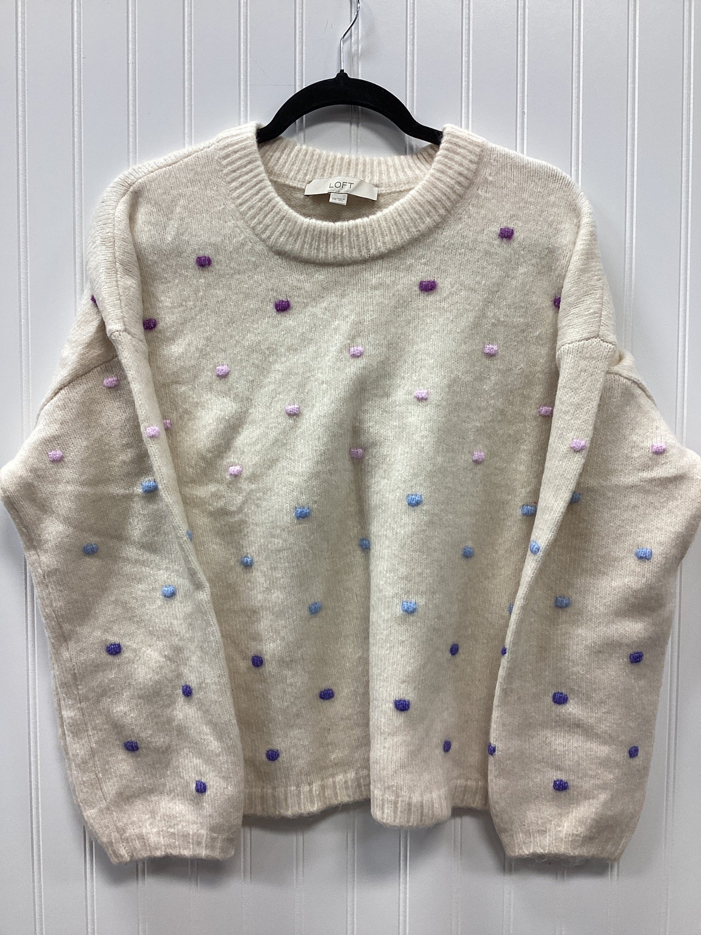 Sweater By Loft In Cream, Size:1X
