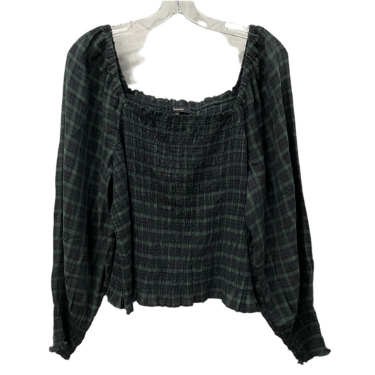 Top Long Sleeve By Madewell In Plaid Pattern, Size: Xl