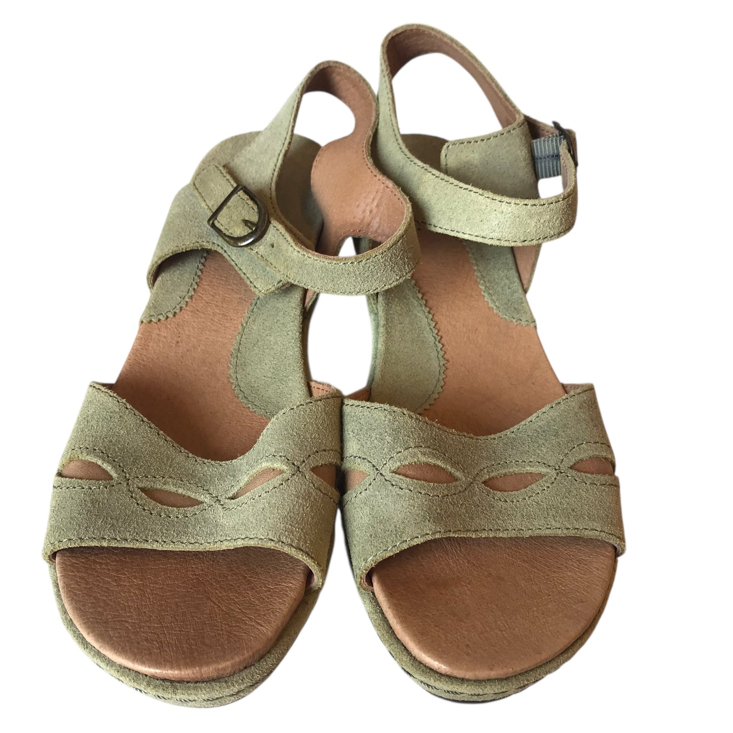 Sandals Heels Wedge By Ariat In Green, Size:7.5