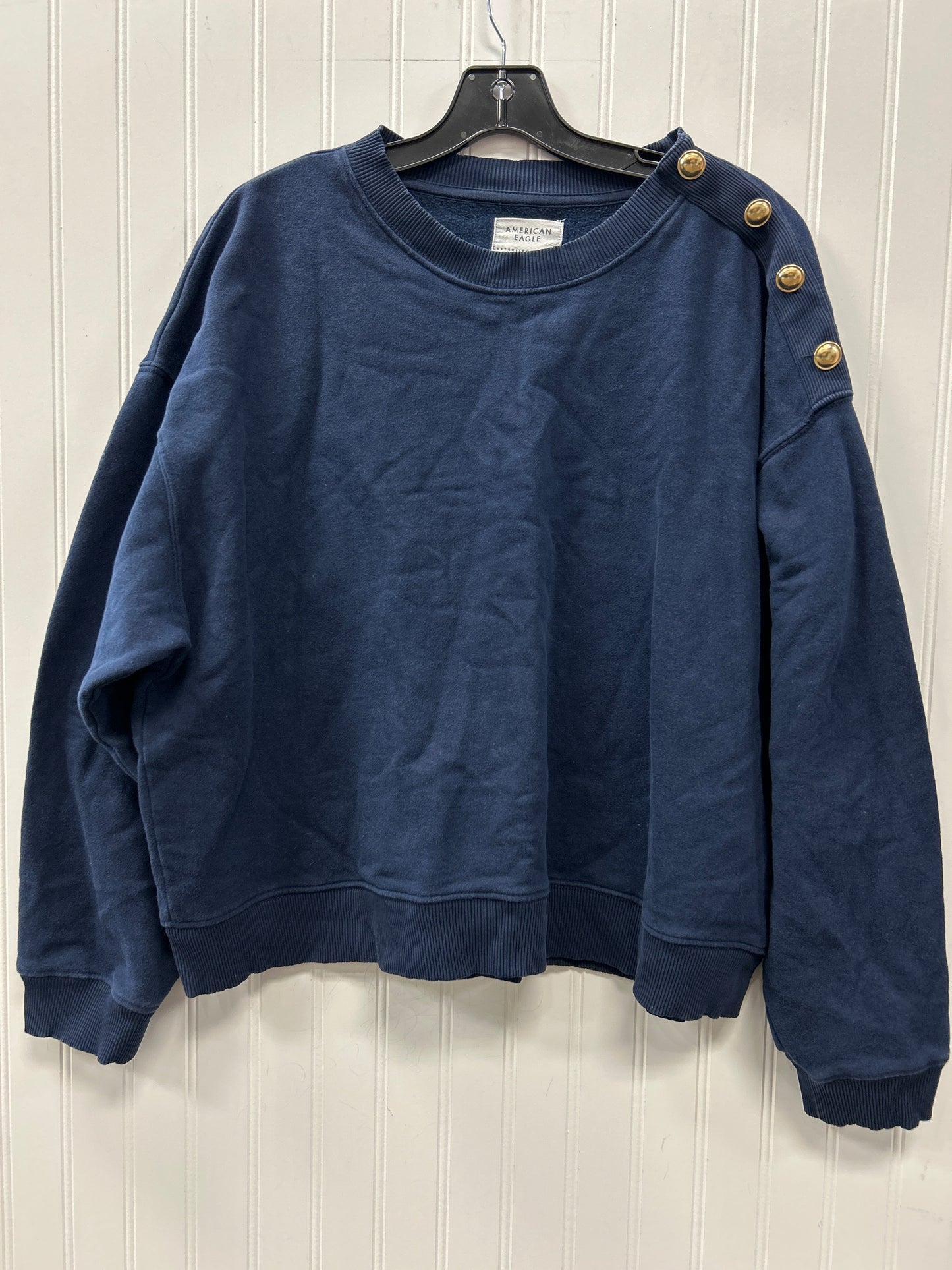 Sweatshirt Crewneck By American Eagle In Navy, Size:Xl
