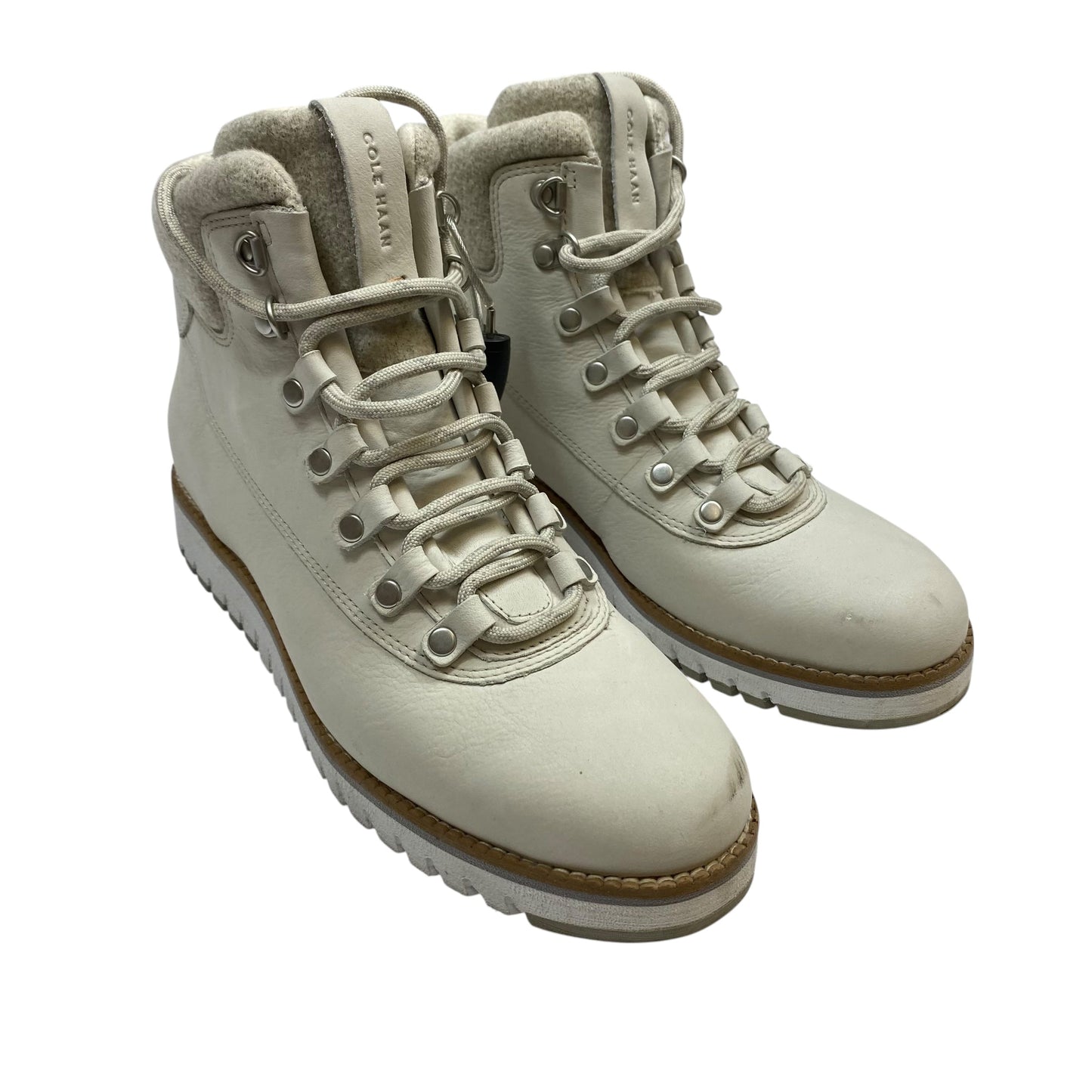 Boots Designer By Cole-Haan In Cream, Size:8