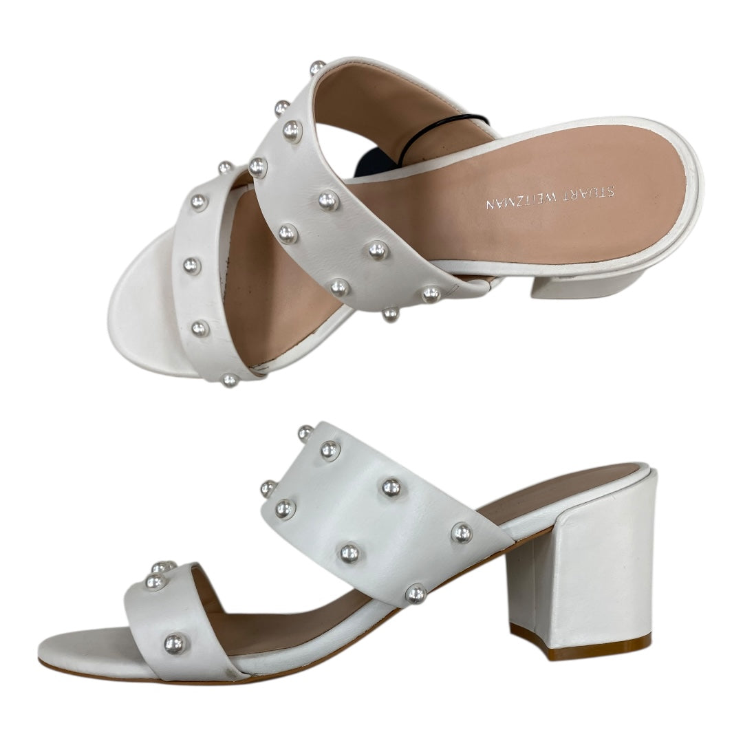 Shoes Designer By Stuart Weitzman In White, Size:9.5