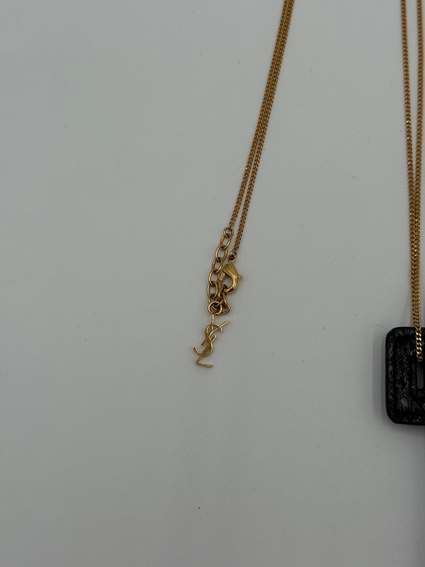 Clutch Luxury Designer By Yves Saint Laurent In Black & Gold, Size:Small