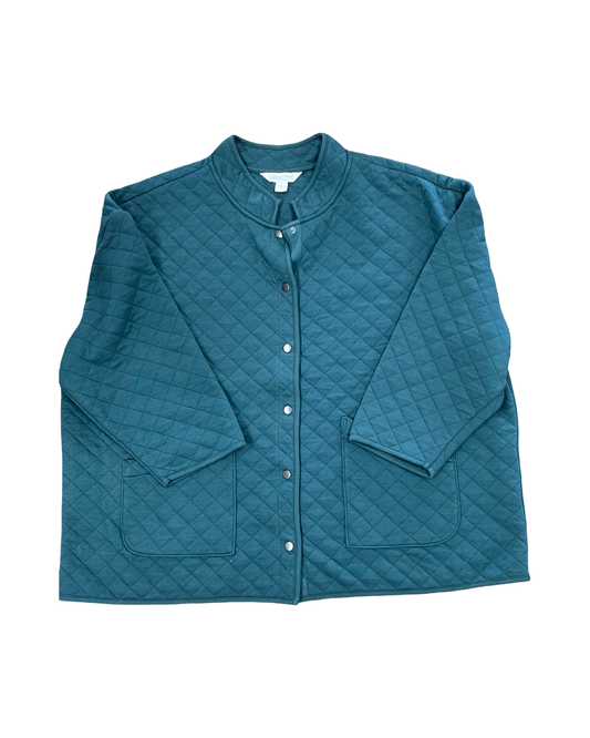 Jacket Puffer & Quilted By Coldwater Creek In Green, Size:2X