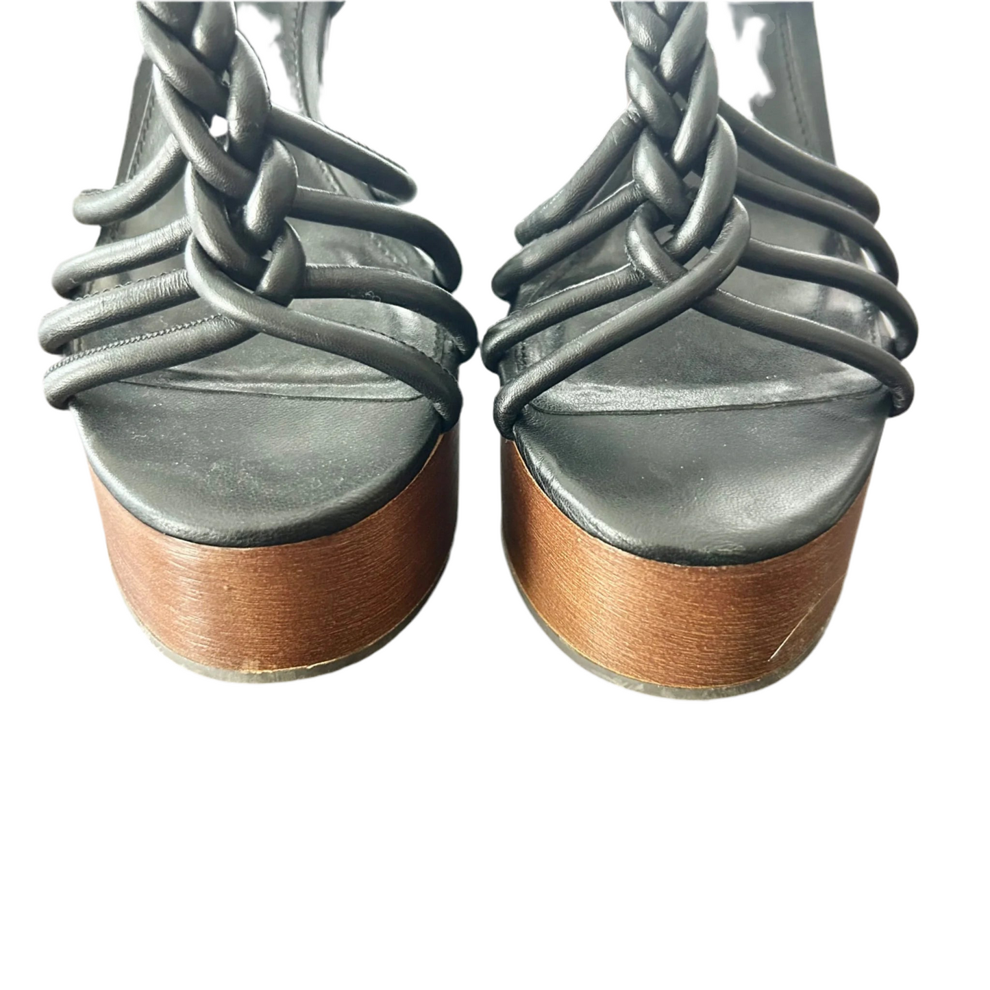 Sandals Heels Block By Vince Camuto In Black & Brown, Size: 7