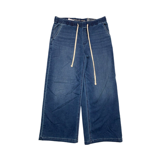 Jeans Wide Leg By American Eagle In Blue Denim, Size:M