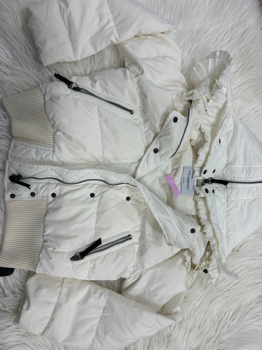 Coat Puffer & Quilted By Victor Wolf In White, Size:S