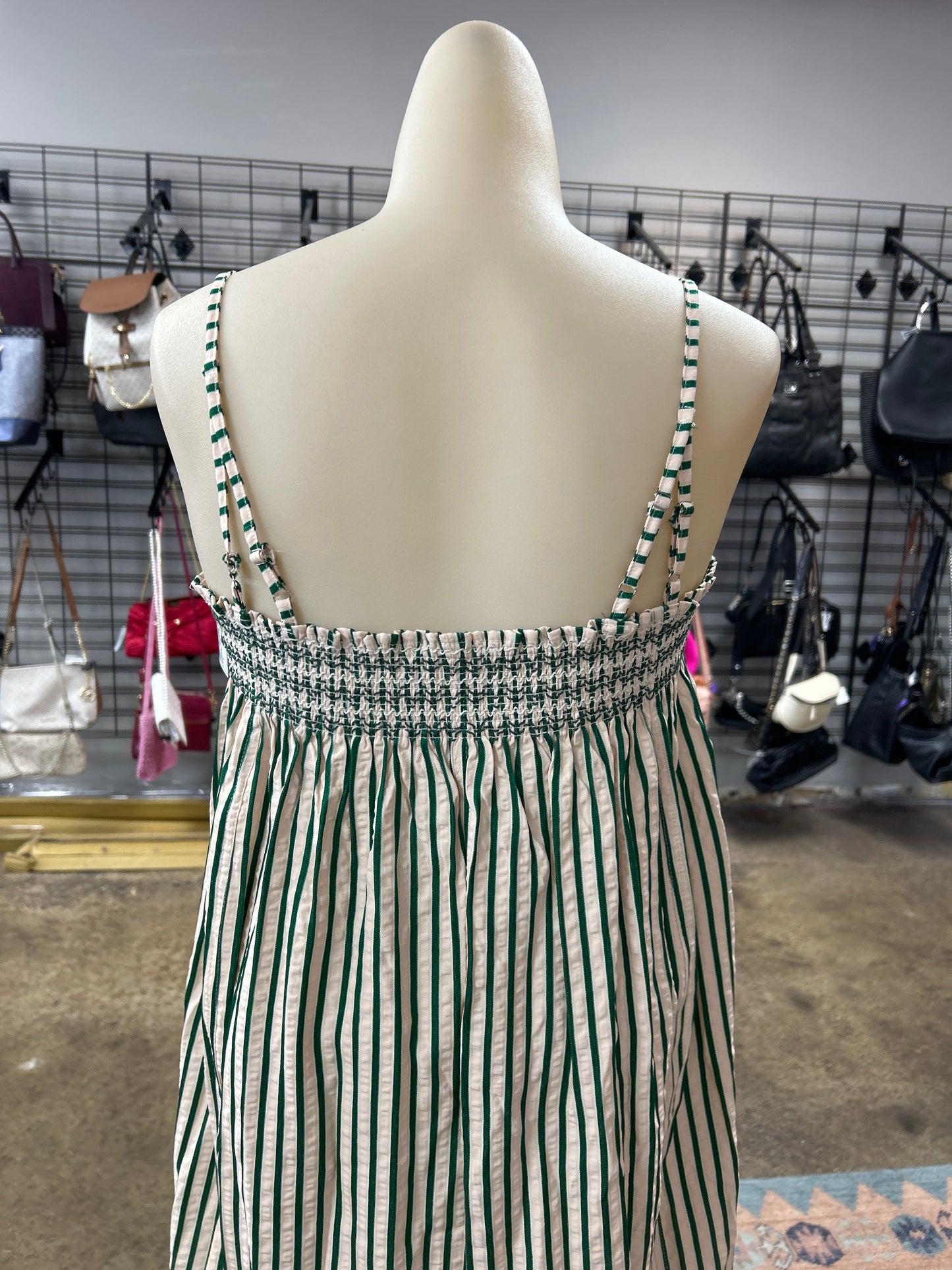 Dress Casual Short By Anthropolgie In Cream & Green, Size:S