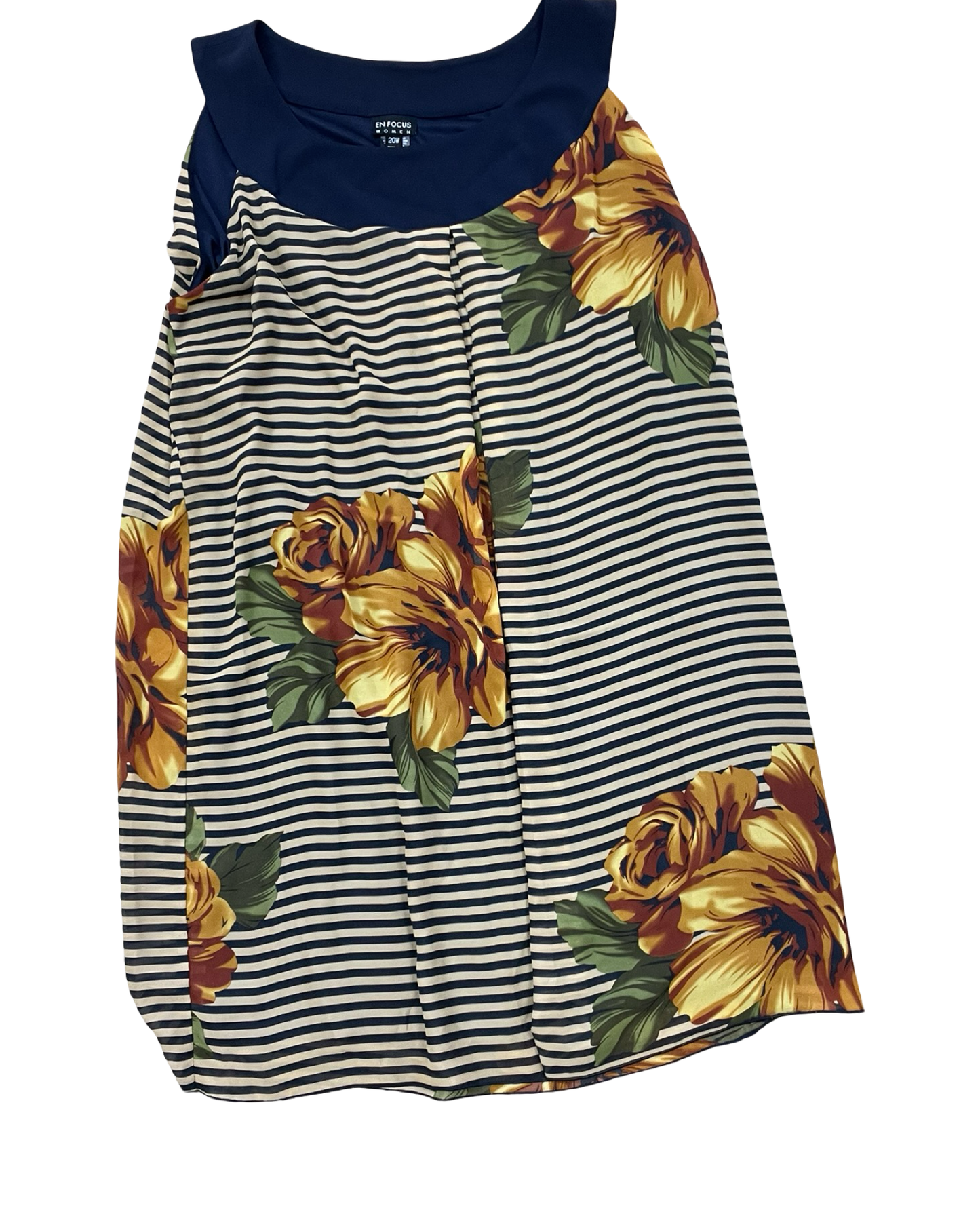Dress Work By Enfocus In Blue & Orange, Size:2X