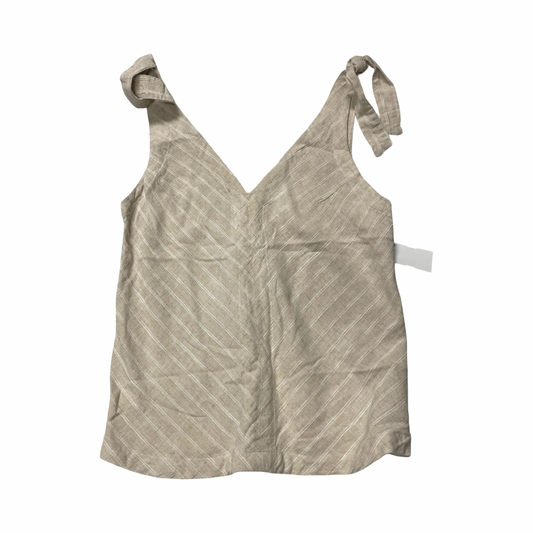 Top Sleeveless By Lovestitch In Tan & White, Size:M