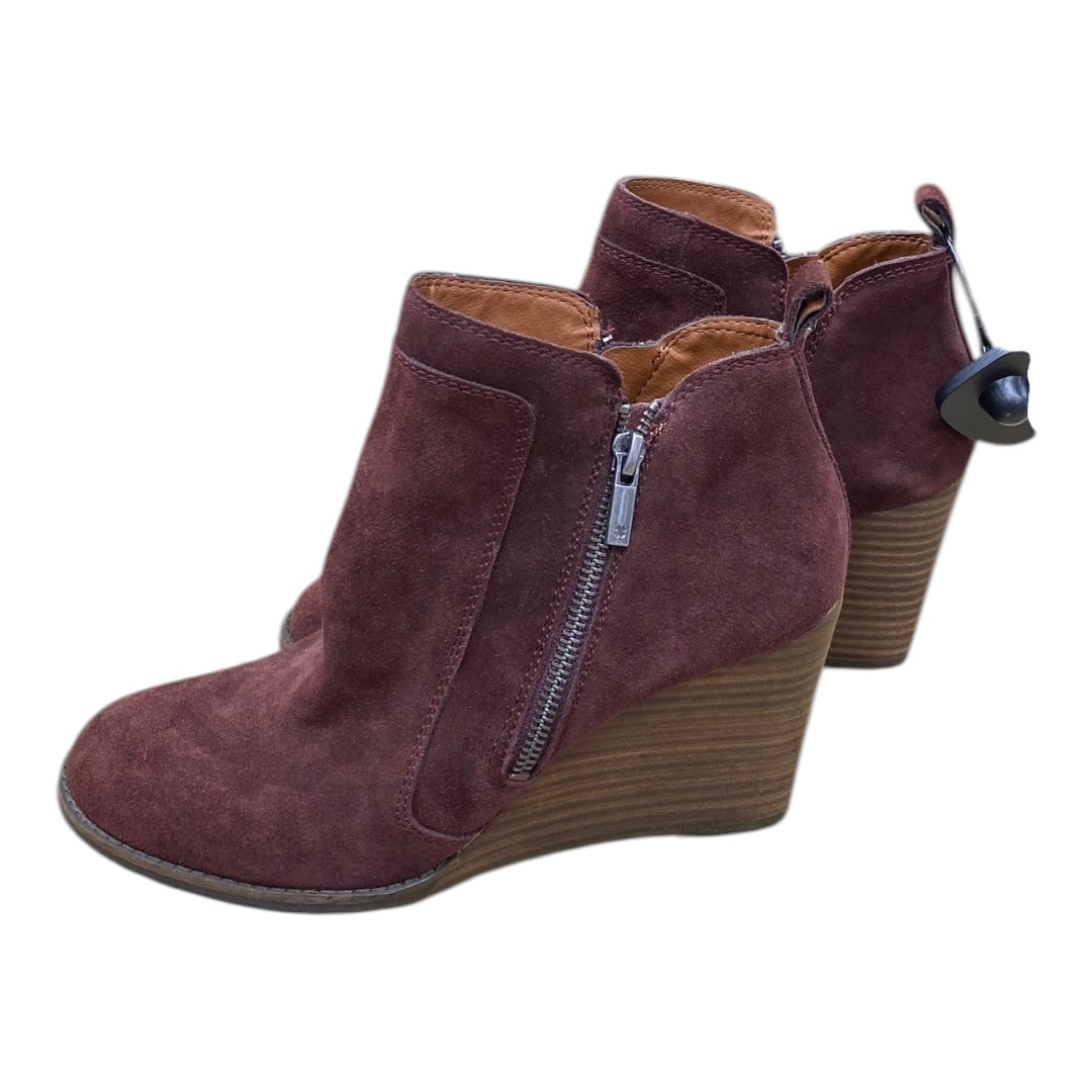 Boots Ankle Heels By Lucky Brand In Brown, Size:9