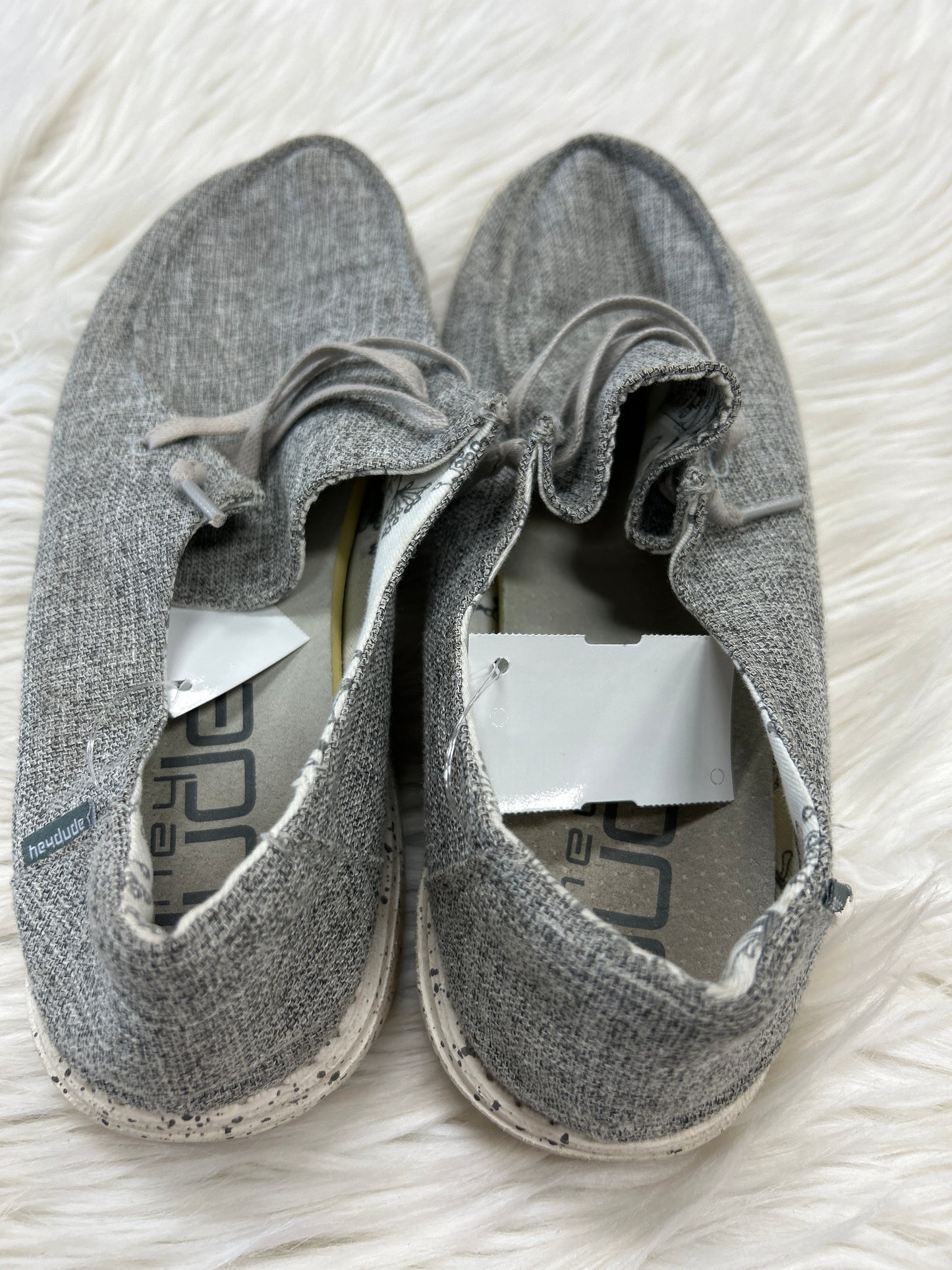 Shoes Flats By Hey Dude In Grey, Size:10