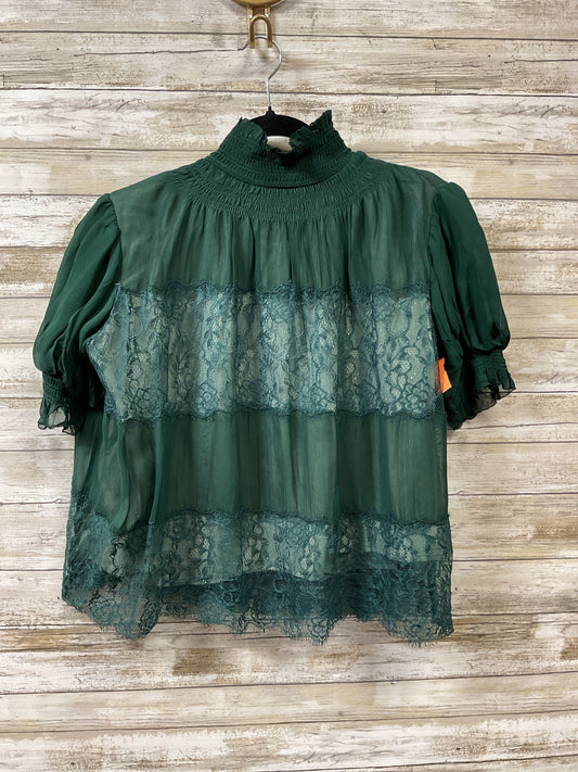 Blouse Ss By Anthropologie In Green, Size:Xs