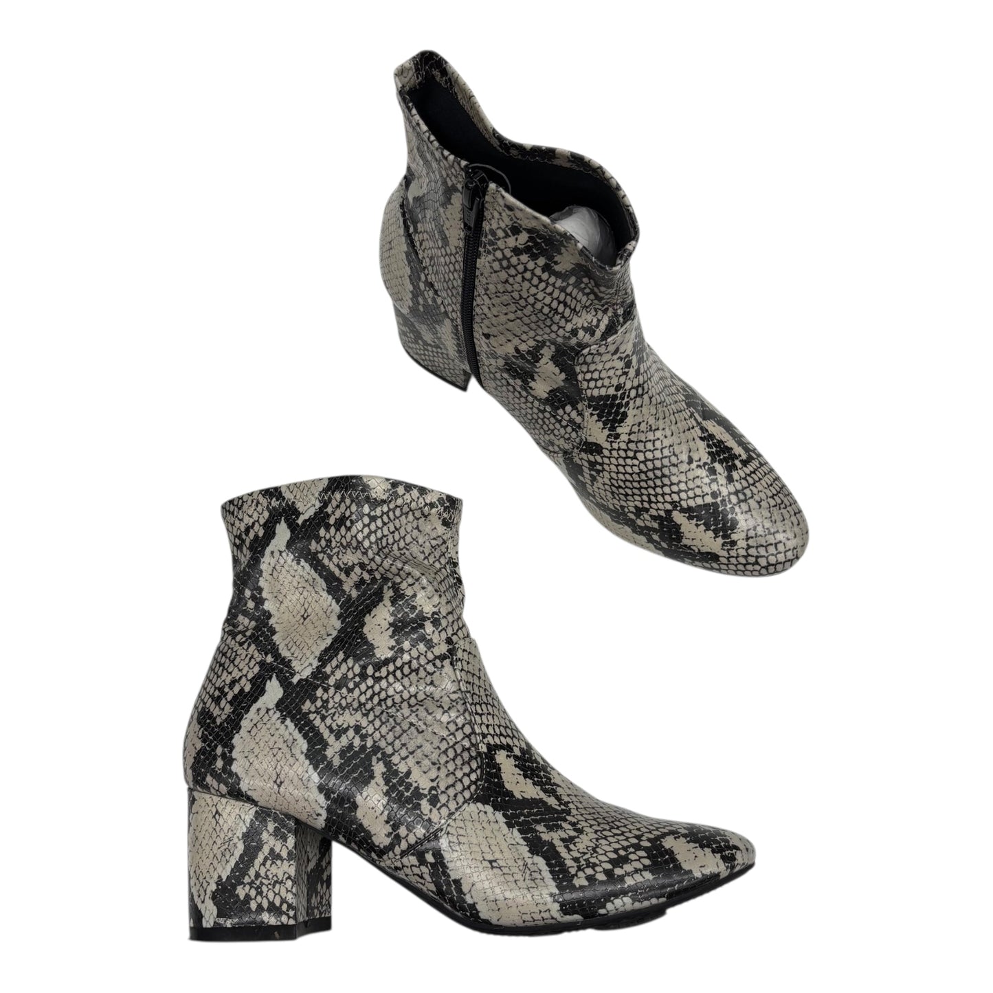 Boots Ankle Heels By Time And Tru In Snakeskin Print, Size:9