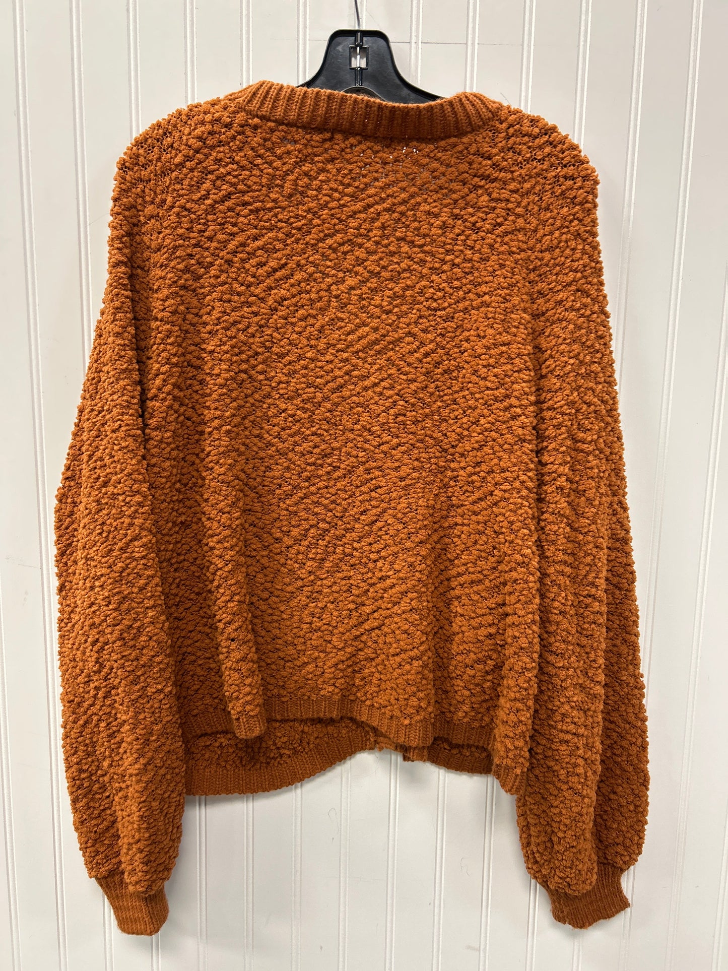 Sweater Cardigan By Zenana In Orange, Size:Xl