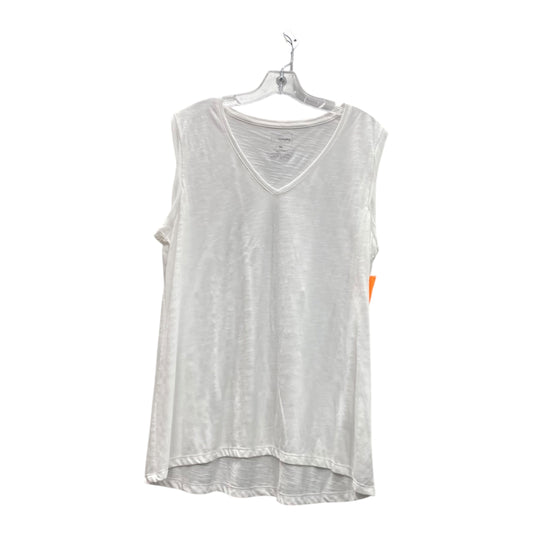 Top Sleeveless By Sonoma In White, Size:Xl