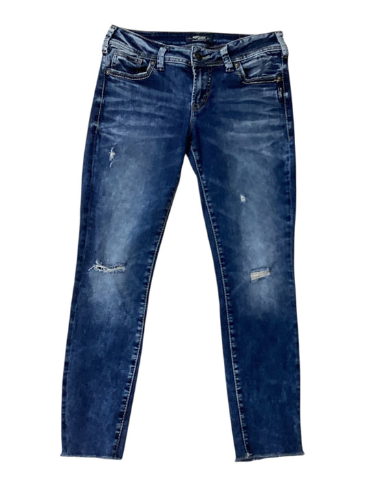 Jeans Skinny By Silver In Blue Denim, Size:6
