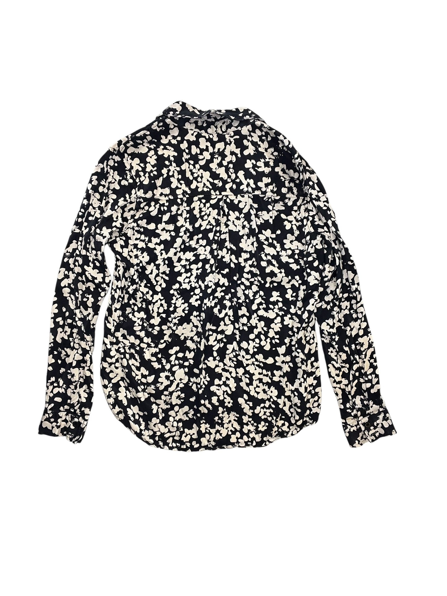 Blouse Ls By Cloth & Stone In Black & Cream, Size:Xs