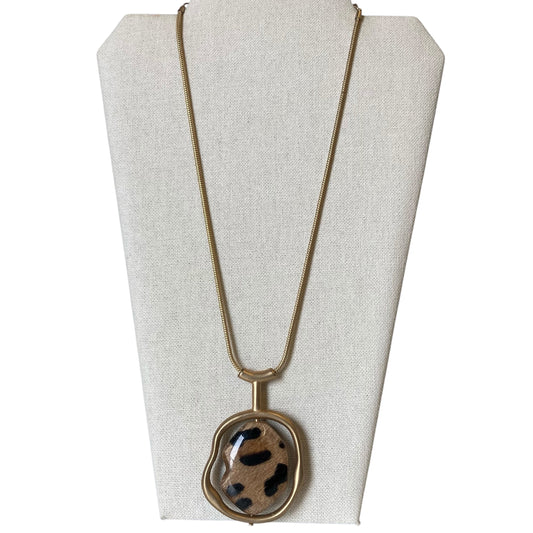 Necklace Pendant By Chicos In Animal Print