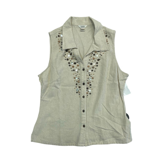 Top Sleeveless By Christopher And Banks In Tan, Size:M
