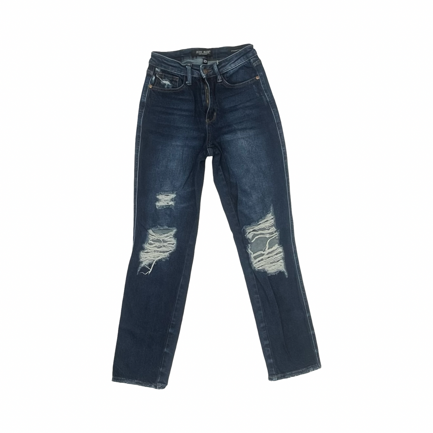 Jeans Straight By Judy Blue In Blue Denim, Size:0