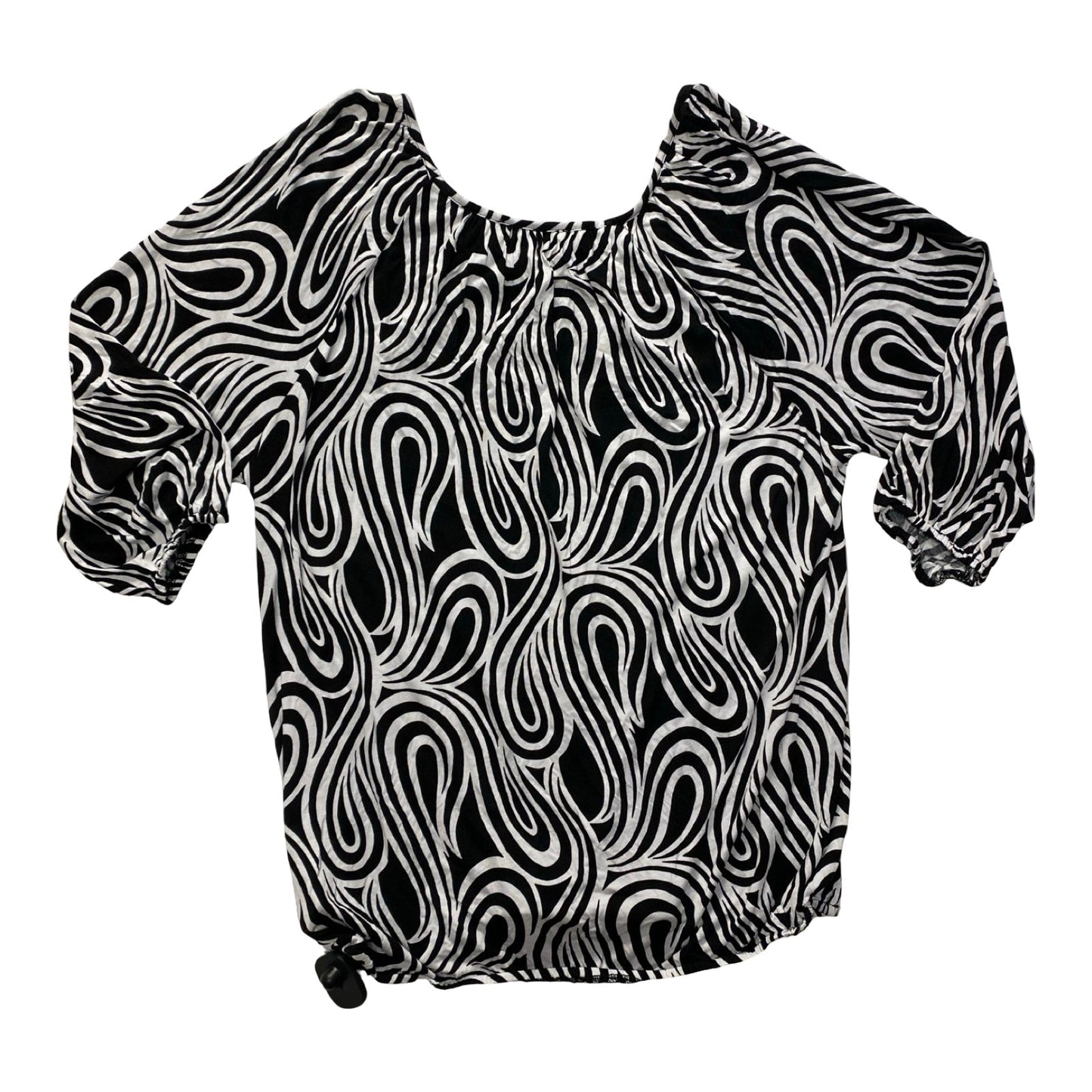 Top 3/4 Sleeve By Michael By Michael Kors In Black & White, Size:Xl