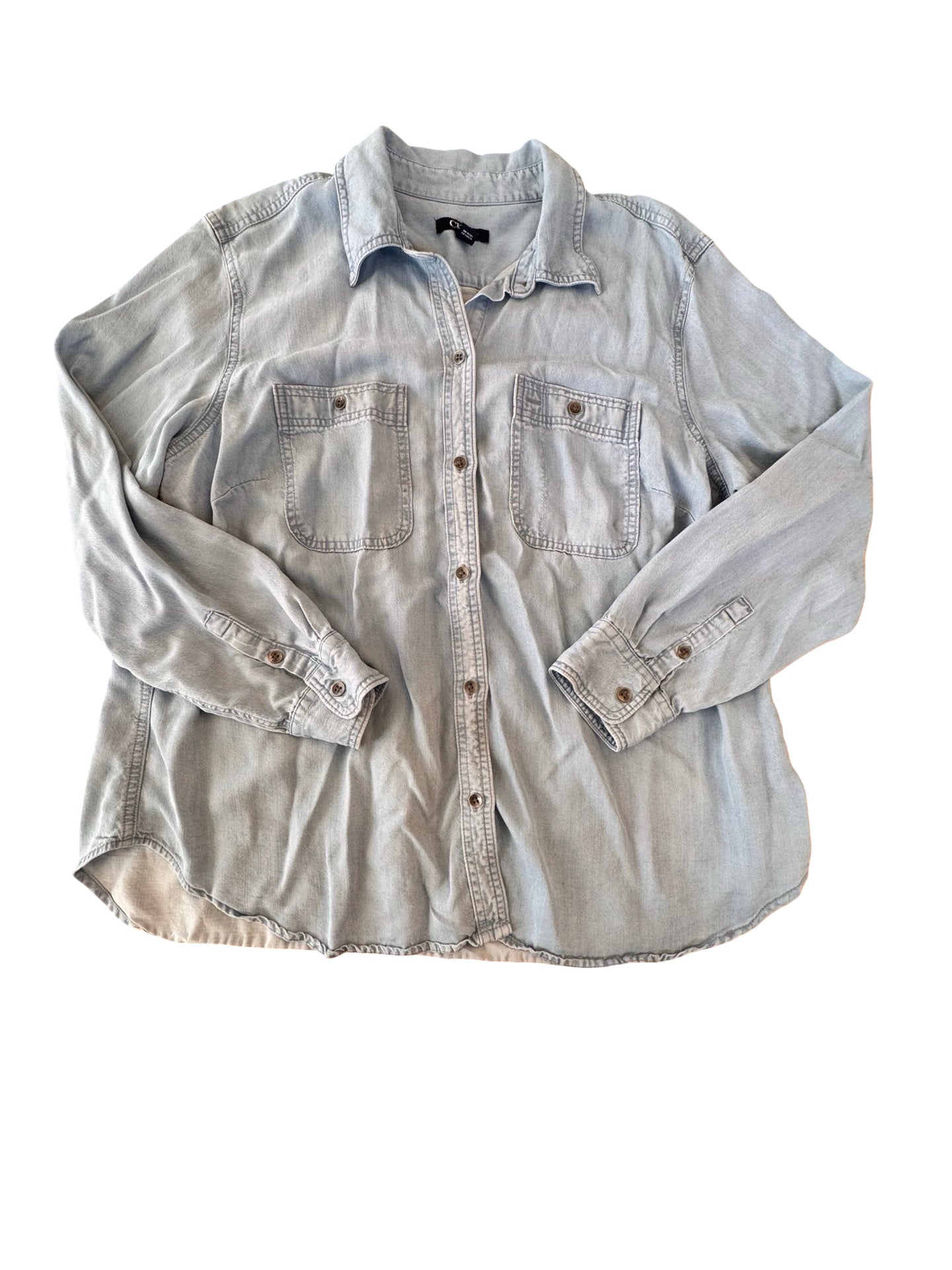 Top Ls By Chaps In Blue, Size:2X
