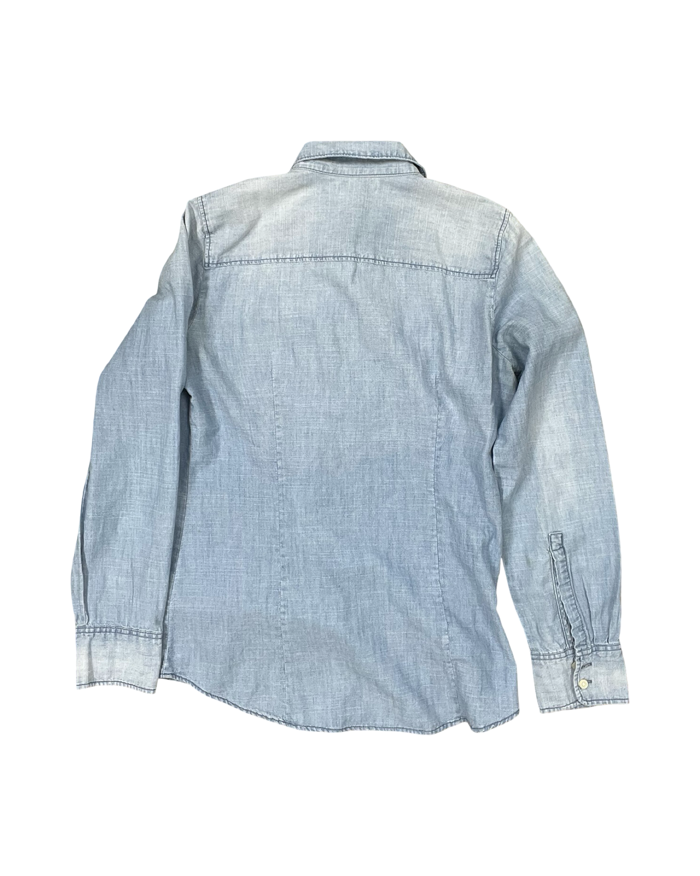Blouse Ls By J. Crew In Blue Denim, Size:S