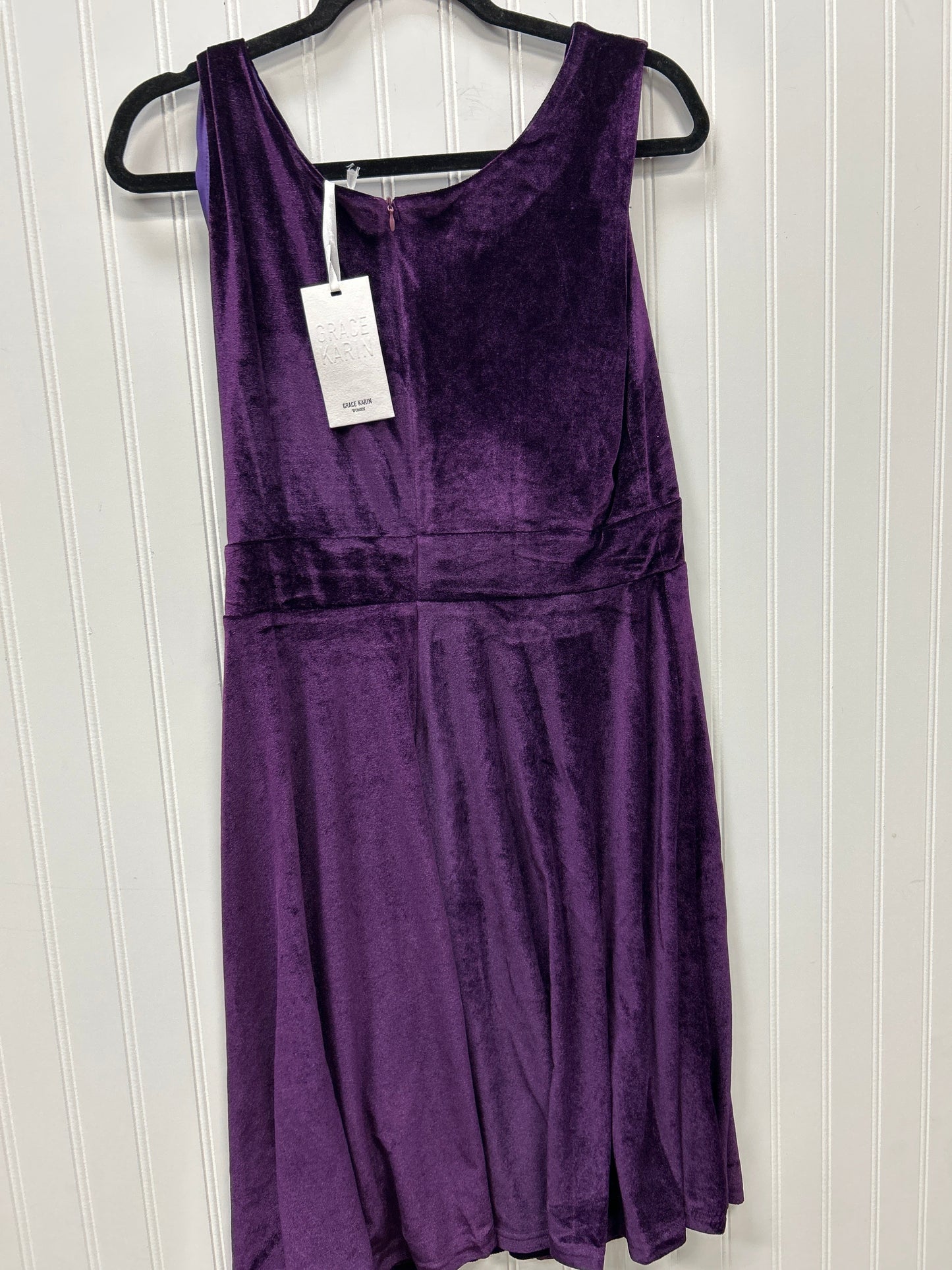 Dress Casual Midi By Grace Karin In Purple, Size:L