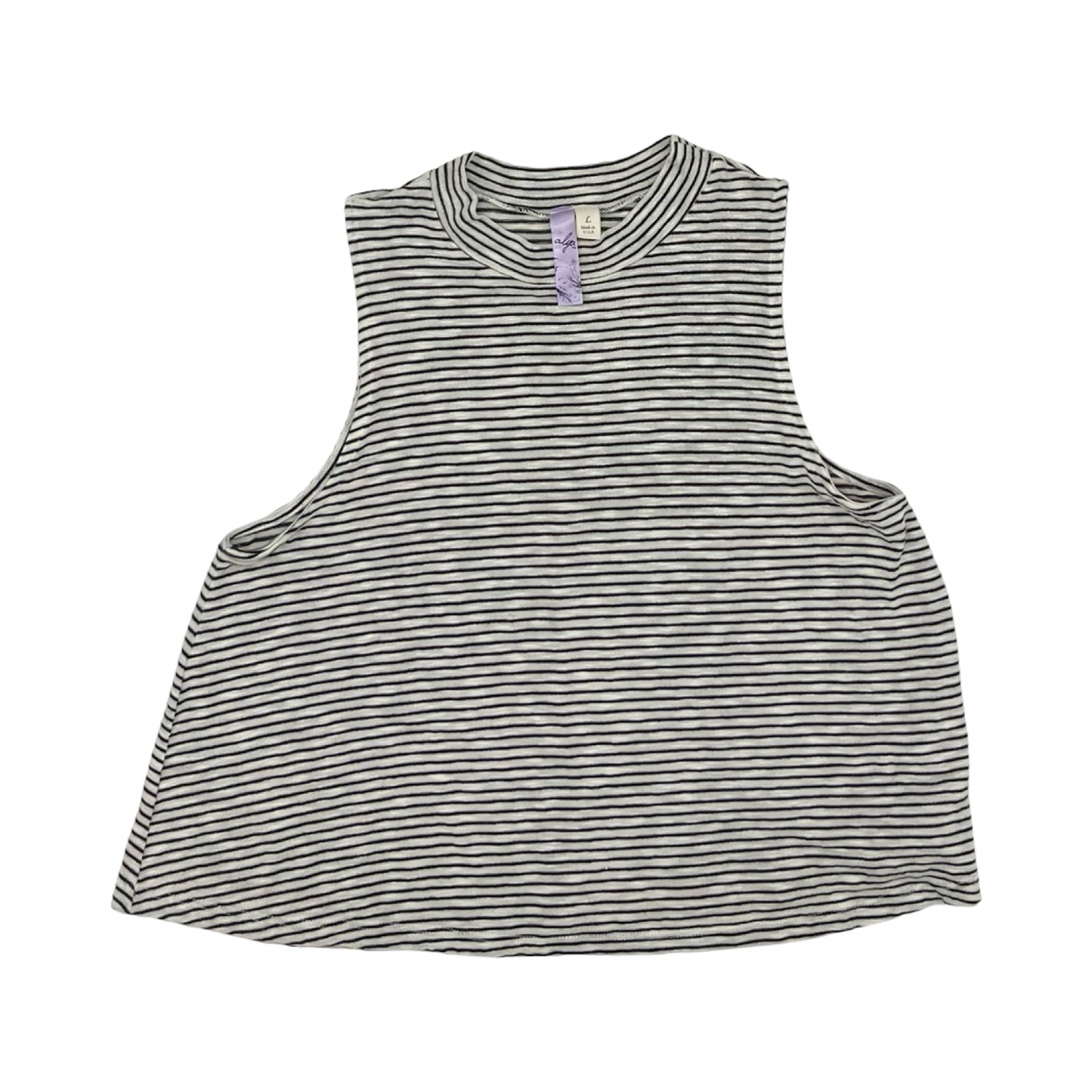 Top Sleeveless By Alya In Black & Cream, Size:L