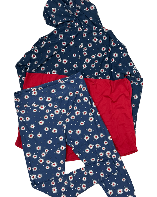 Lounge Set Pants By Lularoe In Blue & Red, Size:2X