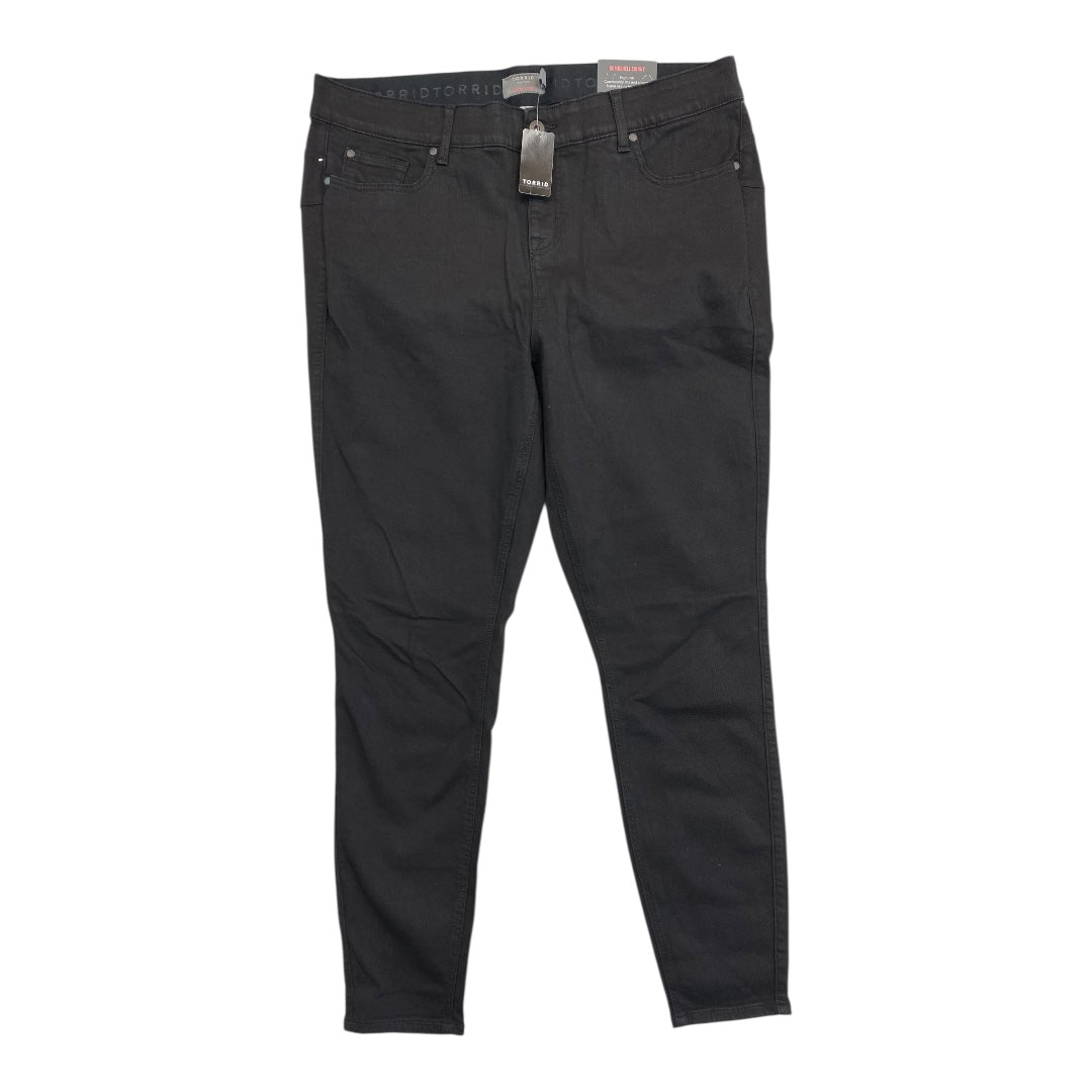 Jeans Skinny By Torrid In Black Denim, Size:22