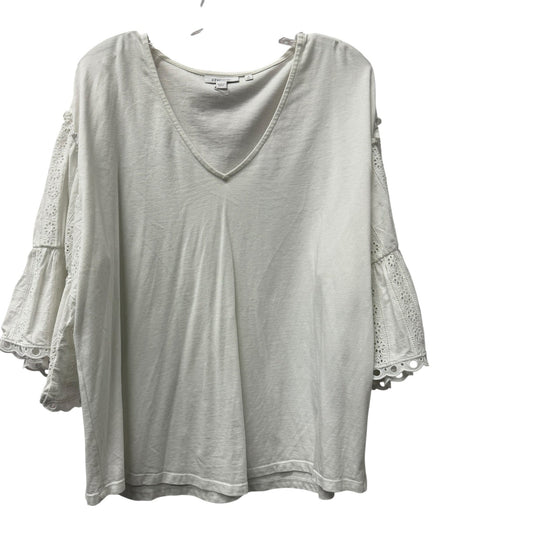 Top 3/4 Sleeve By Chicos In White, Size:1X