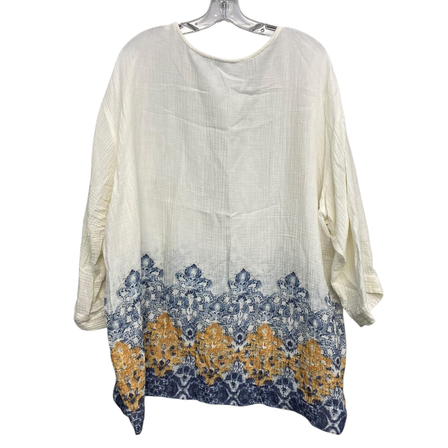 Top 3/4 Sleeve By Pure Jill In Cream, Size:3X