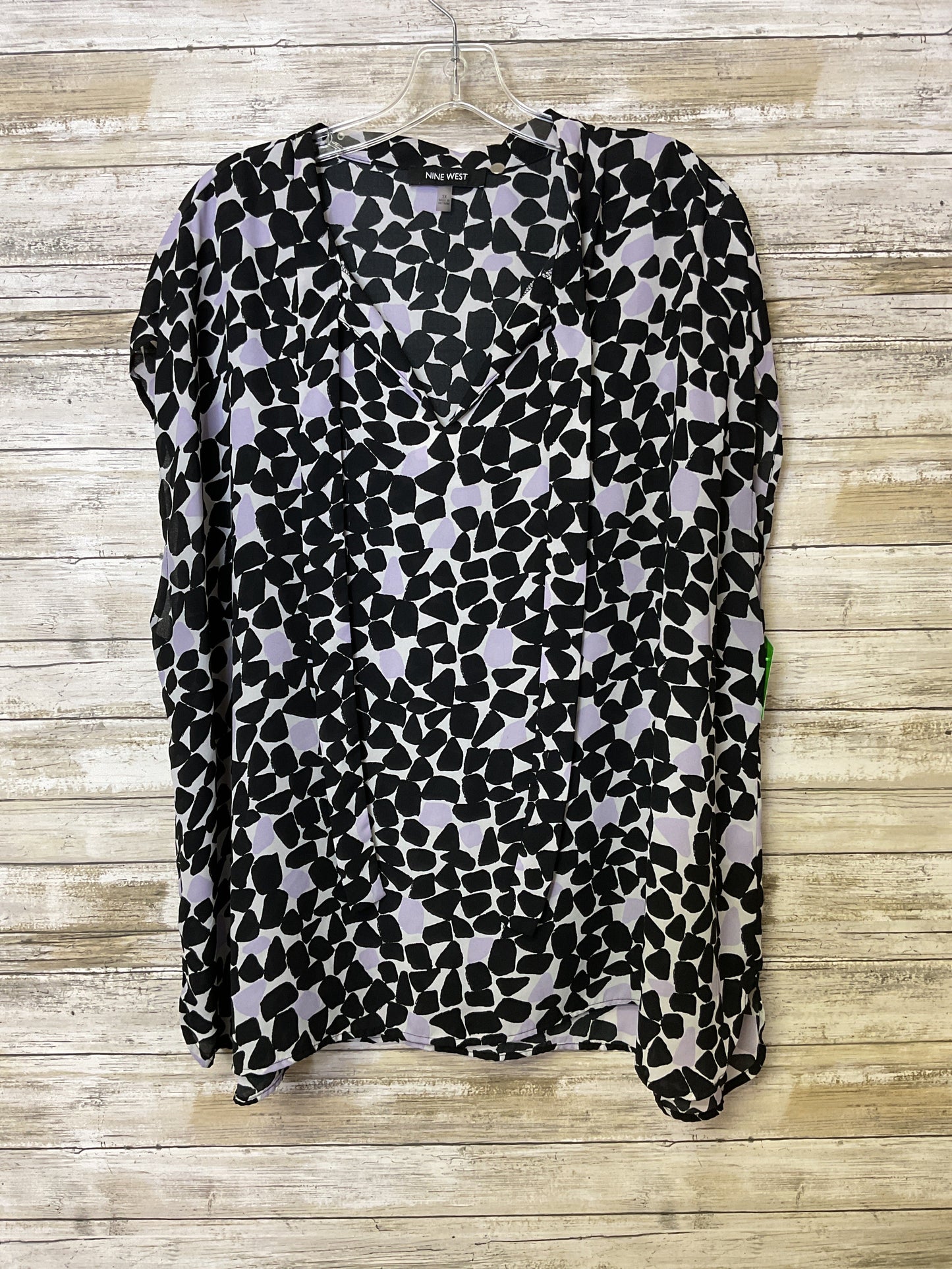 Top Ss By Nine West In Black & Purple, Size:3X
