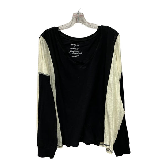 Top Ls By Torrid In Black & Cream, Size:3X