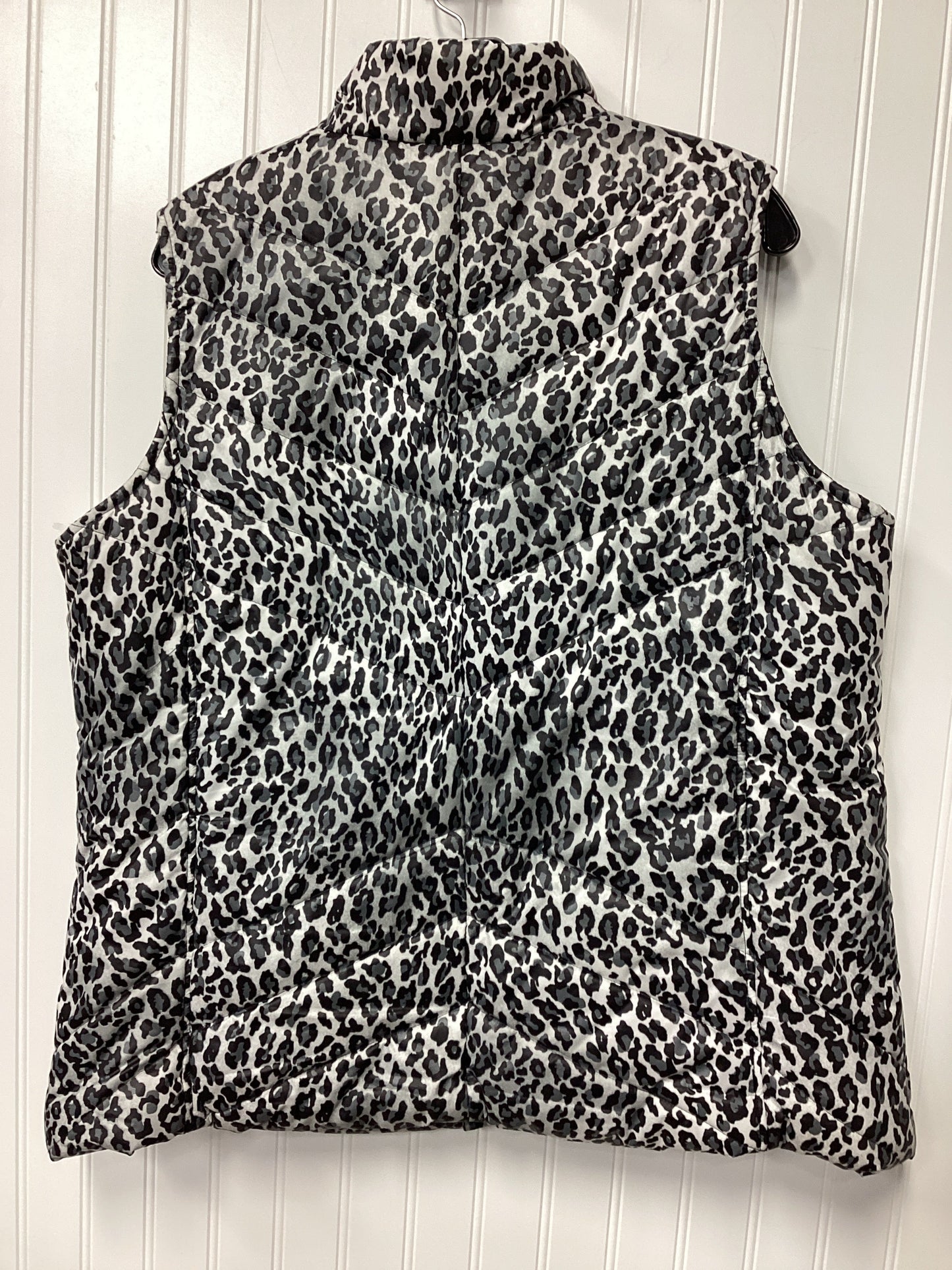 Vest Puffer & Quilted By Jones New York In Animal Print, Size:1X