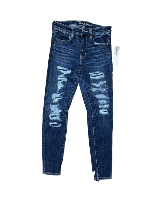 Jeans Skinny By American Eagle In Blue Denim, Size:6P