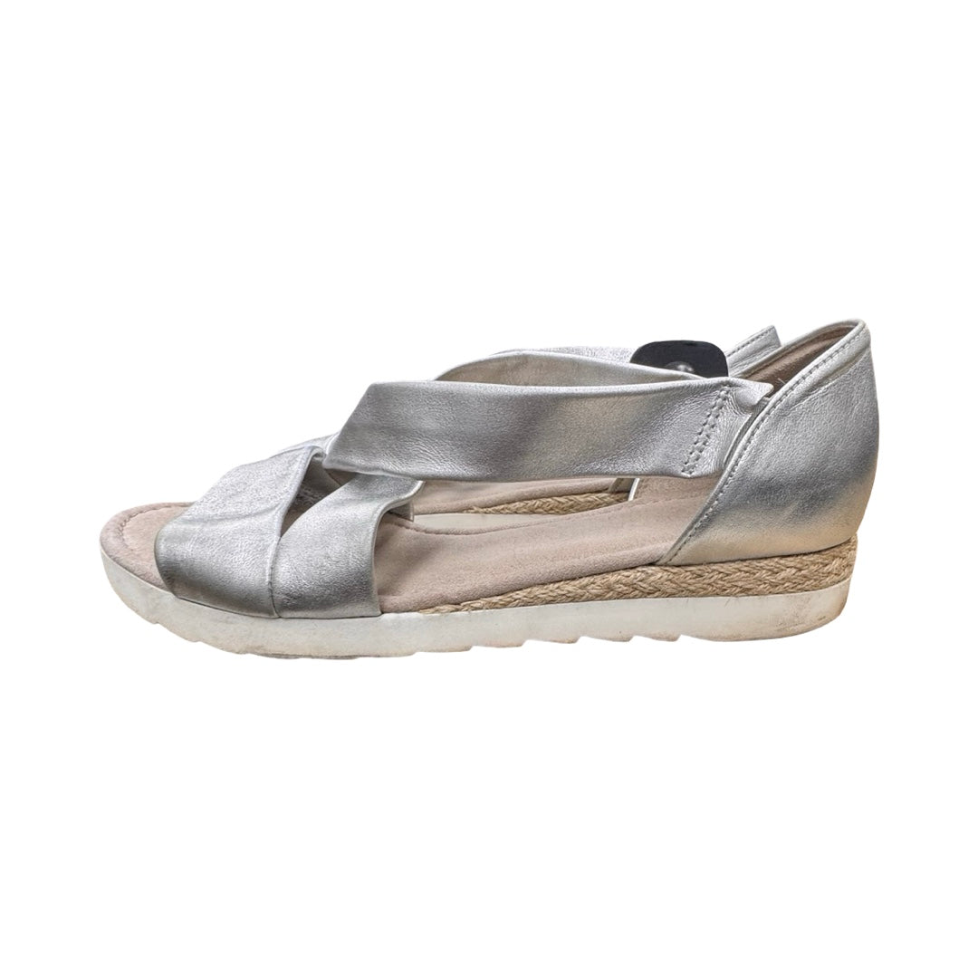 Sandals Flats By GABOR In Silver, Size:8