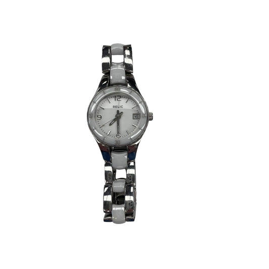 SILVER & WHITE WATCH by RELIC