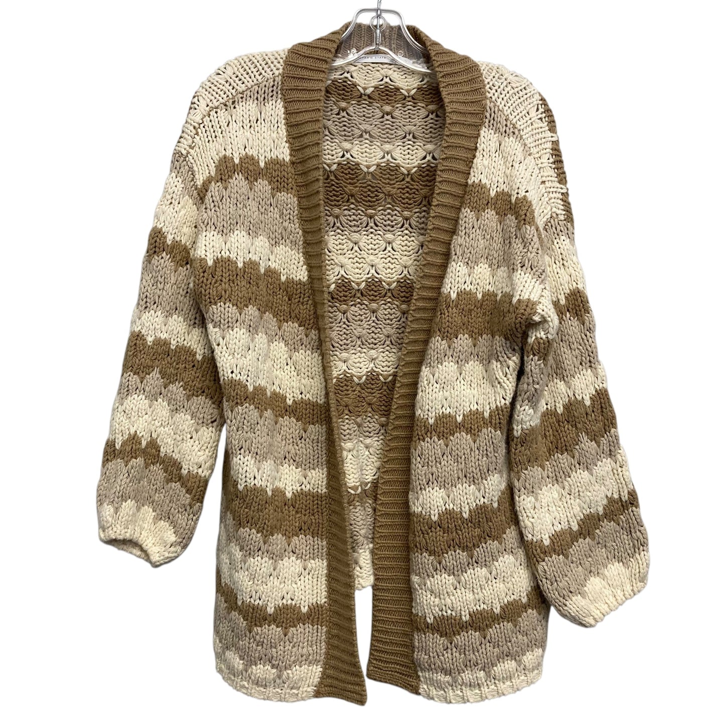 Sweater Cardigan By Altard State In Tan & White, Size:S