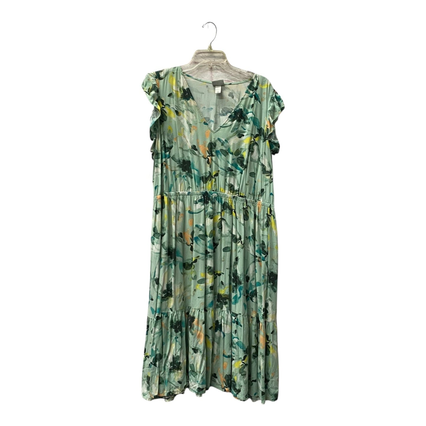 Dress Casual Short By Ava & Viv In Green, Size:2X