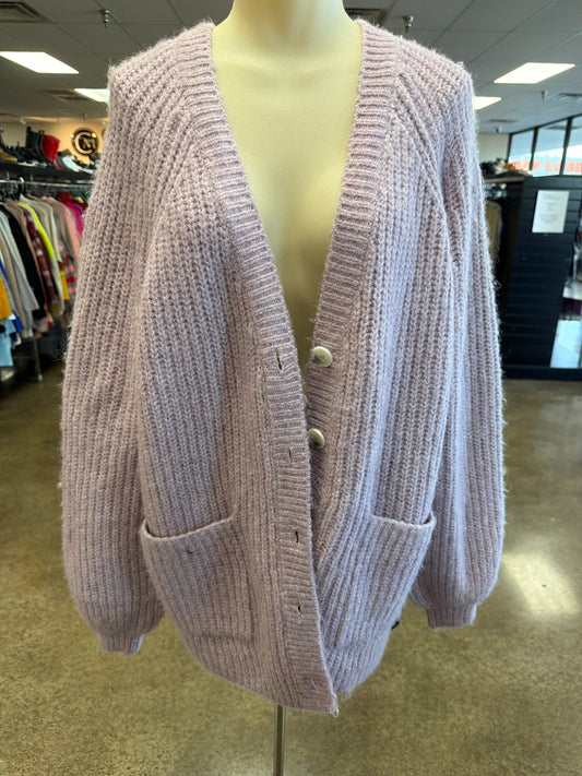Cardigan By Loft In Purple, Size:Xl