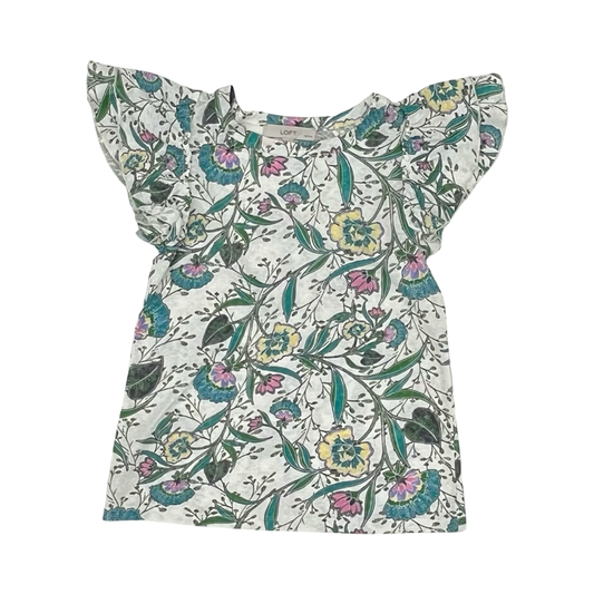 Top Ss By Loft In Blue & White, Size:Xxsp