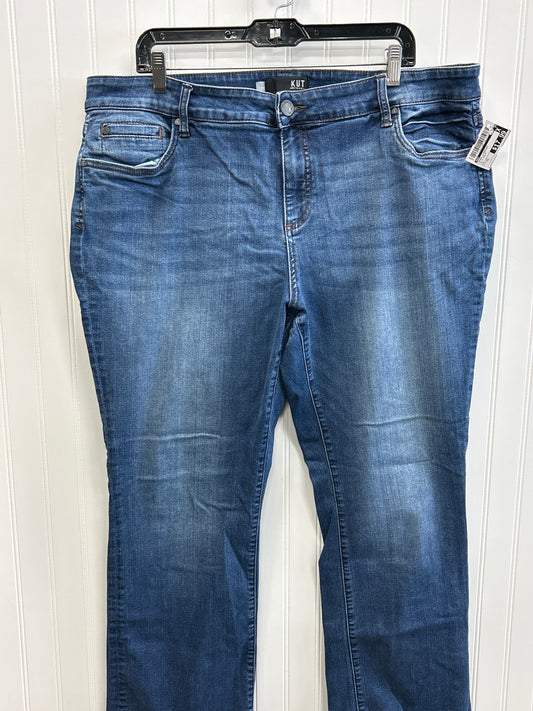 Jeans Straight By Kut In Blue Denim, Size:22
