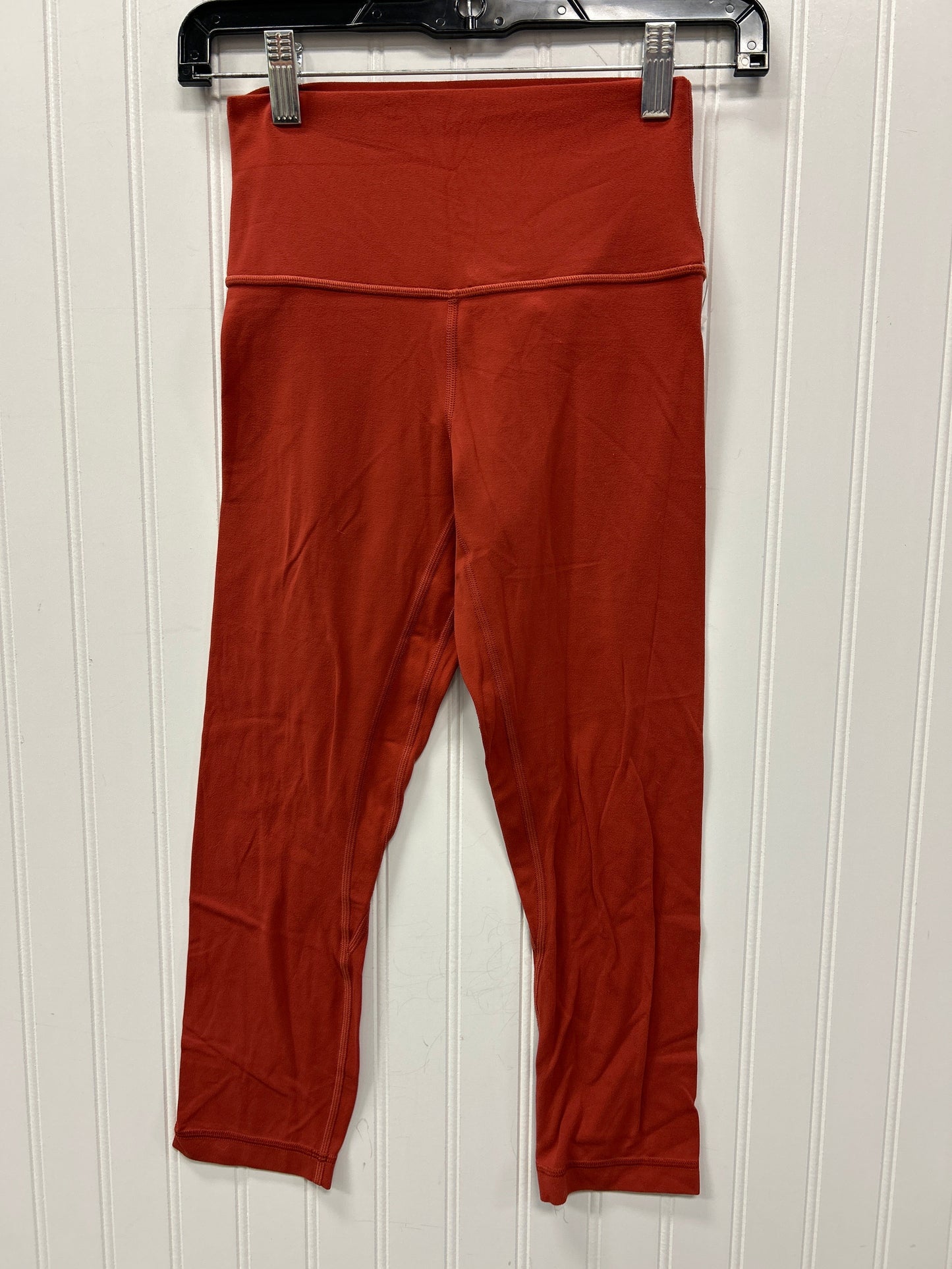 Athletic Leggings Capris By Lululemon In Orange, Size:4