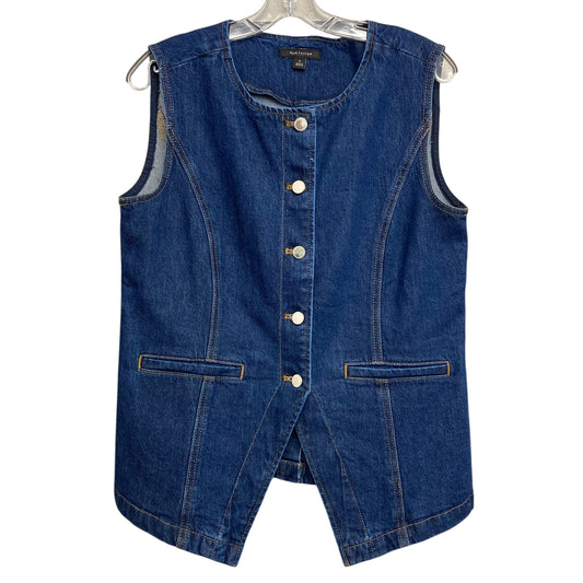 Vest Other By Ann Taylor In Blue Denim, Size:M