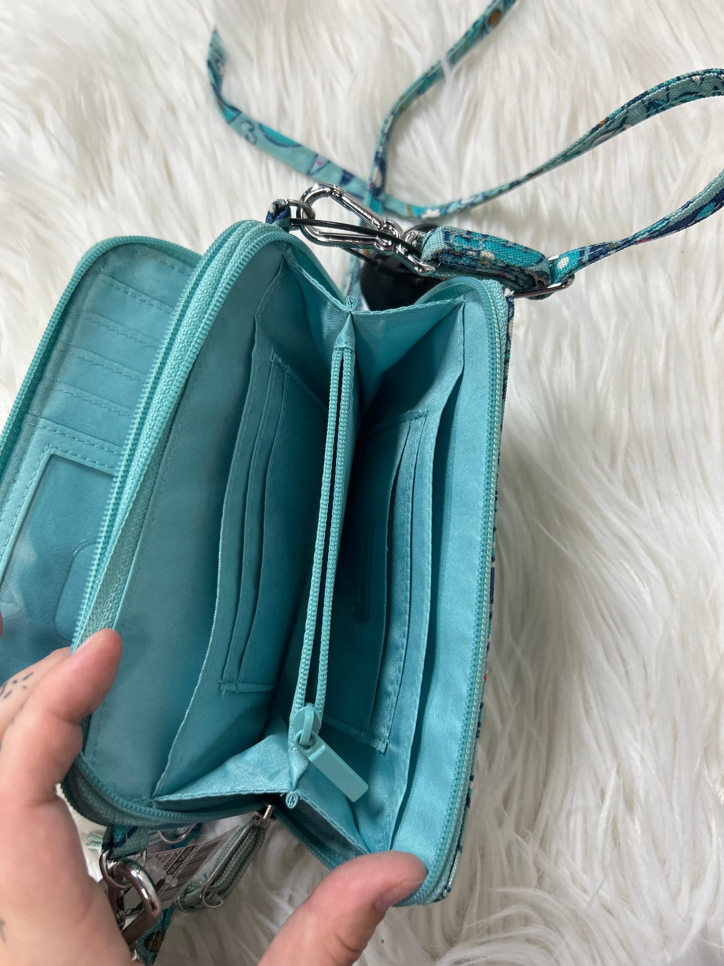 Crossbody By Vera Bradley In Aqua, Size:Small