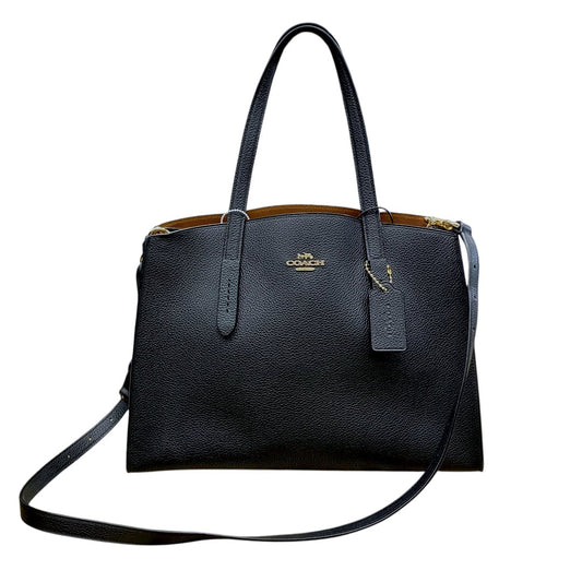 Handbag Designer By Coach In Black, Size:Large